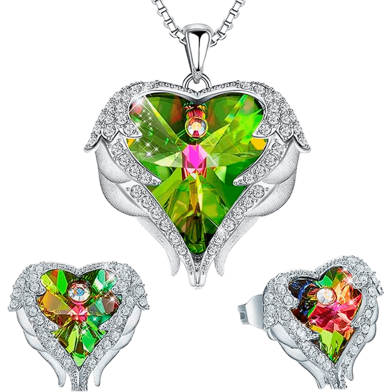 Silver/Gold Tone Love Heart Necklace and Earrings | TrabsEnterprises Silver/Gold Tone Love Heart Necklace and Earrings