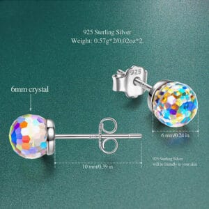 Shop | TrabsEnterprises 14k White Gold Plated Earrings with Crystal Hypoallergenic Earrings