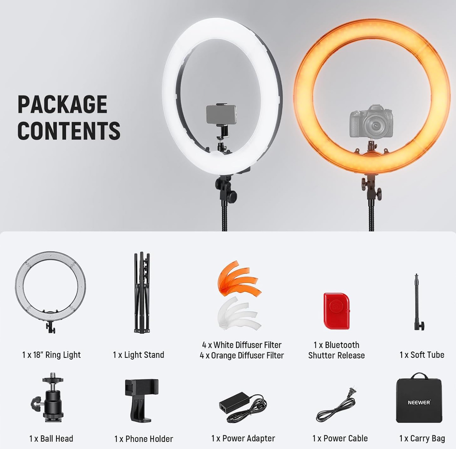 NEEWER Ring Light 18inch Kit, Model: RL-18 | TrabsEnterprises NEEWER Ring Light 18inch Kit, Model: RL-18 - Image 3